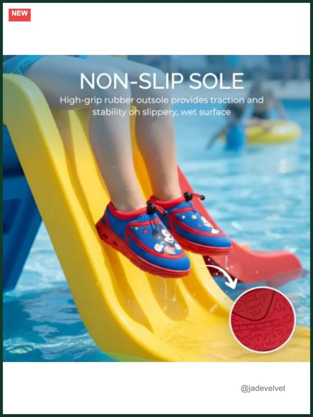 Mickey Mouse Water Shoes for Boys - Aqua Socks with Bungee Closure - Quick Dry